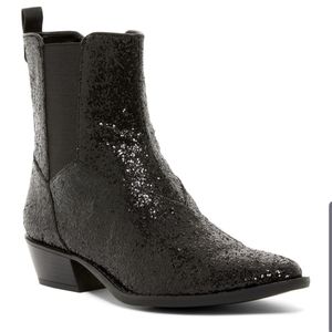 NWOB Katy Perry The Ziggy Black Glitter Boots Size 5.5